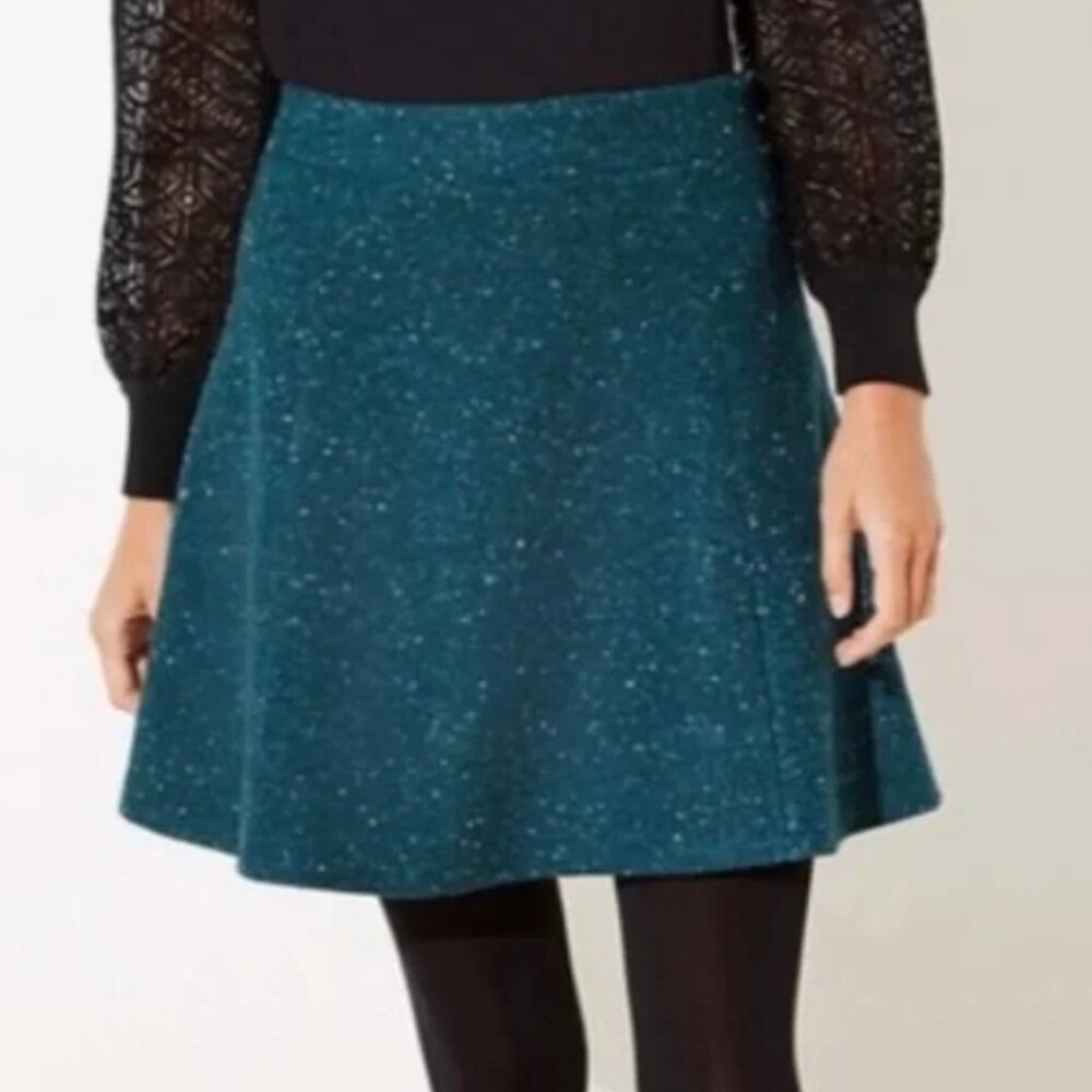 Teal flecked skater skirt loft size 16